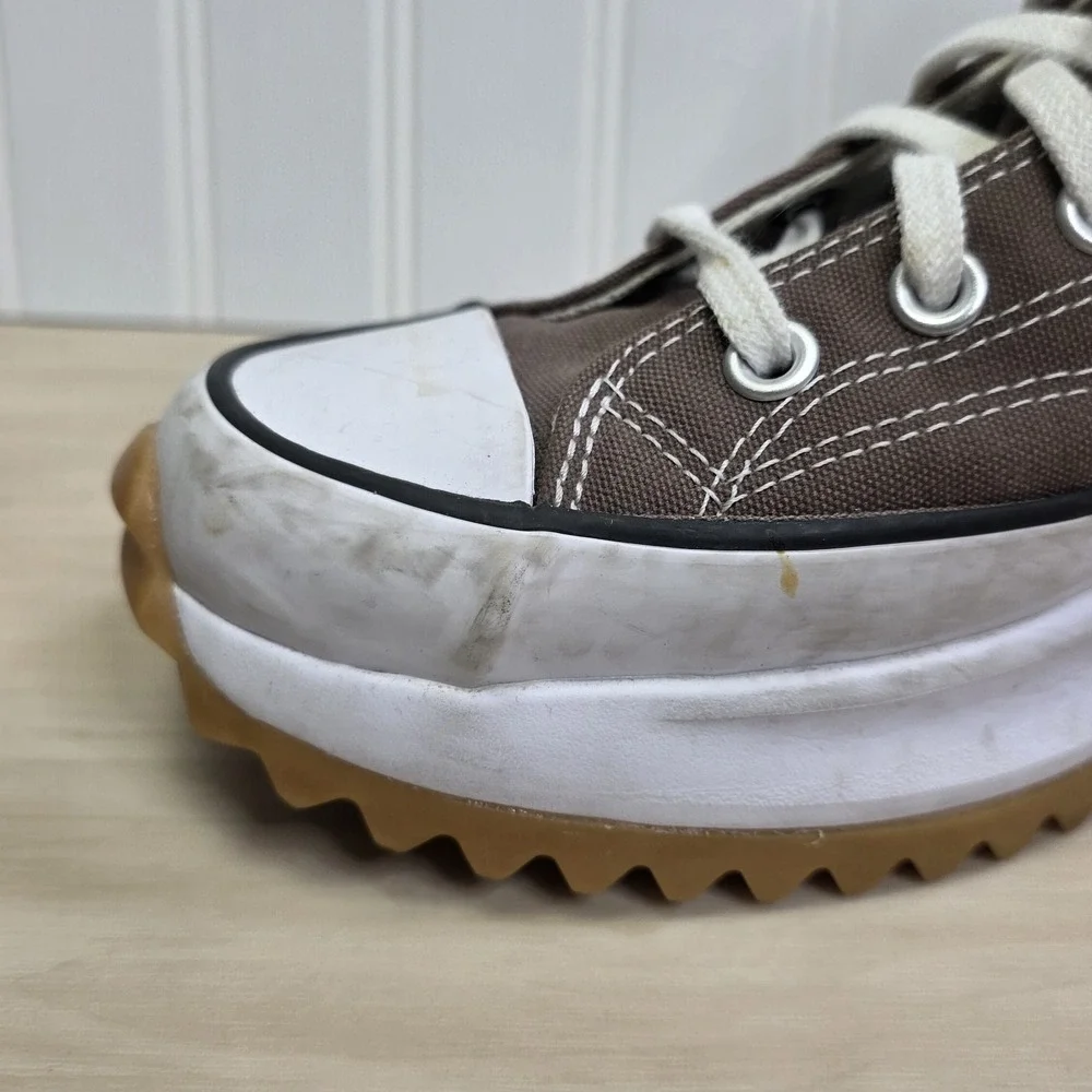 Converse Run Star Hike Canvas Platform‎ Sneakers Brown Men's Size 9 Women's 10.5